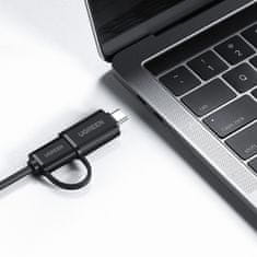 Ugreen 4v1 HUB adapter razdelilnik USB-A/C na 4x USB 3.0 5Gb/s 1m črn