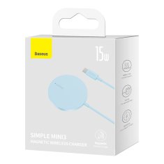BASEUS Simple Mini3 magnetni indukcijski polnilnik MagSafe Qi 15W - modra