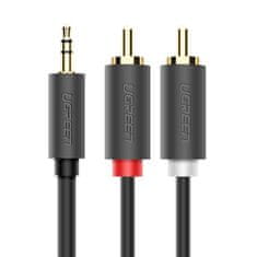Ugreen Avdio kabel 3,5 mm mini jack (moški) - 2RCA (moški) 1 m - siv