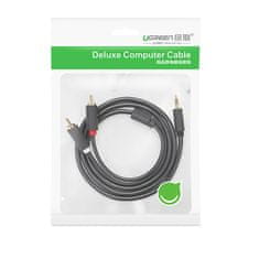 Ugreen Avdio kabel 3,5 mm mini jack (moški) - 2RCA (moški) 1 m - siv