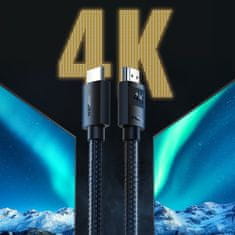 Ugreen HDMI 2.0 4K avdio-video kabel, trpežen, opleteni, 1 m, črn