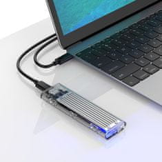 Orico Ohišje za disk TCM2-C3 M.2 NVME na USB-C 10 Gb/s – sivo-prozorno