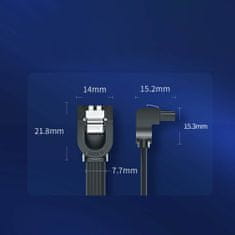 Ugreen Ploščati kotni kabel SATA 1.0-3.0 do 5 Gb/s, 0,5 m – črn