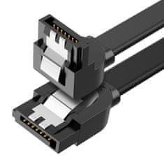 Ugreen Ploščati kotni kabel SATA 1.0-3.0 do 5 Gb/s, 0,5 m – črn
