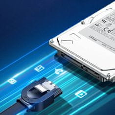 Ugreen Ploščati kotni kabel SATA 1.0-3.0 do 5 Gb/s, 0,5 m – črn