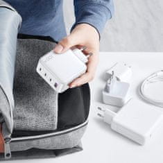 Ugreen Hitri polnilnik GaN 3x USB-C USB 100 W PPS PD Power Delivery, bel
