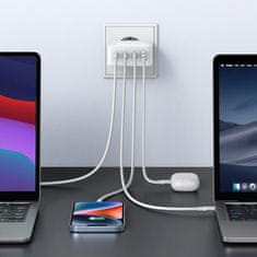 Ugreen Hitri polnilnik GaN 3x USB-C USB 100 W PPS PD Power Delivery, bel