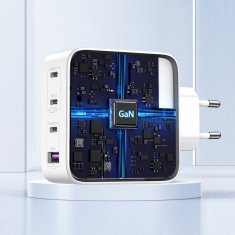 Ugreen Hitri polnilnik GaN 3x USB-C USB 100 W PPS PD Power Delivery, bel