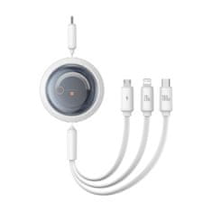 BASEUS 3v1 Univerzalni zvit kabel USB-C - Lightning / USB-C / micro USB 100 W 1,1 m - bel