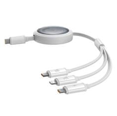 BASEUS 3v1 Univerzalni zvit kabel USB-C - Lightning / USB-C / micro USB 100 W 1,1 m - bel