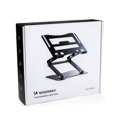 WOZINSKY SET Aluminijasta podstavka za prenosni računalnik + podstavka za pametni telefon - črna