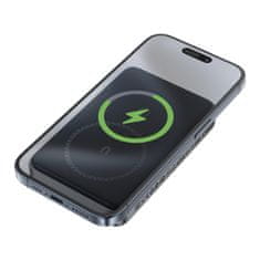 AceFast Magnetni powerbank 10000 mAh indukcijski 2x USB-C PD 30 W + kabel USB-C – črn