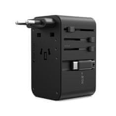 Choetech Potovalni polnilnik 70 W EU / US / AUS / UK z vgrajenim kablom USB-C – črn