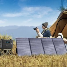 Choetech Solarni polnilnik za potovanja, zložljiv, 160 W, črn
