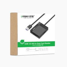 Ugreen Čitalnik pomnilniških kartic SD / micro SD / CF / MS USB 3.0 vtič - črn