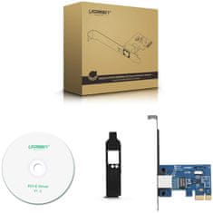Ugreen PCI-E Gigabit 10/100/1000Mbps omrežna kartica - črna