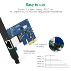 Ugreen PCI-E Gigabit 10/100/1000Mbps omrežna kartica - črna