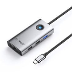 Orico Hub PW11-5P razdelilnik USB-C na USB-A USB-C PD HDMI - siv
