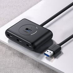 Ugreen USB HUB razdelilnik za 4x USB 3.2 kabel 0,5 m črn