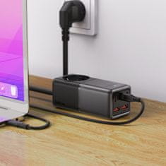 AceFast Namizni polnilnik Z2 GaN 75 W PD 3x USB-C 2x USB-A črno-siv