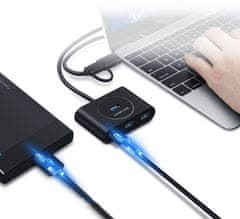 Ugreen USB HUB razdelilnik za 4x USB 3.2 kabel 0,5 m črn