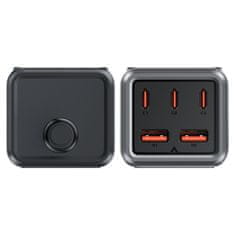 AceFast Namizni polnilnik Z2 GaN 75 W PD 3x USB-C 2x USB-A črno-siv