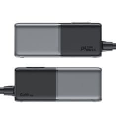 AceFast Namizni polnilnik Z2 GaN 75 W PD 3x USB-C 2x USB-A črno-siv