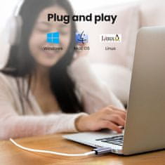 Ugreen Adapter za slušalke USB-A na miniJack 3,5 mm, siv