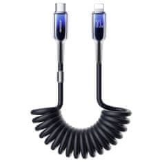 Joyroom Spiralni kabel USB-C - iPhone Lightning Crystal-Clear Series 30 W 1,5 m - črn