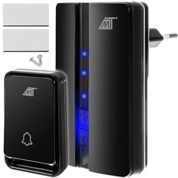 Malatec Vodoodporen brezžični zvonec z dometom 150m - Črn