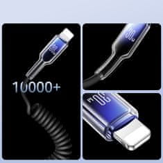 Joyroom Spiralni kabel USB-C - iPhone Lightning Crystal-Clear Series 30 W 1,5 m - črn