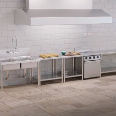 Royal Catering Delovna miza iz nerjavečega jekla s polico 90x60cm
