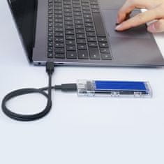 Orico Ohišje za disk TCM2-C3 M.2 NVME na USB-C 10 Gb/s – modro-prozorno