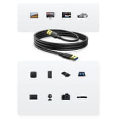 Ugreen Kabel USB-A 3.0 5 Gb/s 0,5 m, črn