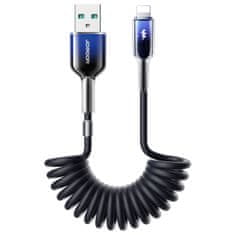Joyroom Spiralni kabel USB-A - iPhone Lightning Crystal-Clear Series 3A 1,5 m - črn