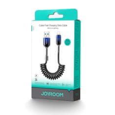 Joyroom Spiralni kabel USB-A - iPhone Lightning Crystal-Clear Series 3A 1,5 m - črn