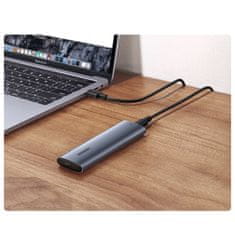 Ugreen Žep za disk ohišje trdega diska M.2 B-Key SATA 3.0 siva + kabel USB tip C