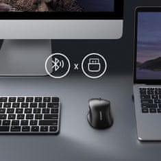 Ugreen Tiho ergonomsko brezžično miško za računalnik 2x AA - črno