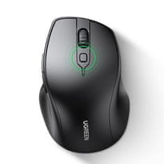 Ugreen Tiho ergonomsko brezžično miško za računalnik 2x AA - črno