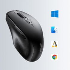 Ugreen Tiho ergonomsko brezžično miško za računalnik 2x AA - črno