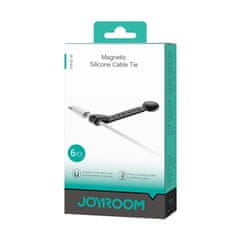 Joyroom Silikonska kabelna opaska z magnetom, črna - komplet 6 kosov.