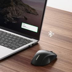 Ugreen Tiho ergonomsko brezžično miško za računalnik 2x AA - črno
