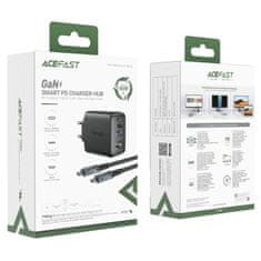 AceFast 2v1 Mrežni polnilnik z USB-C kablom + USB-C - HDMI 4K adapter črn