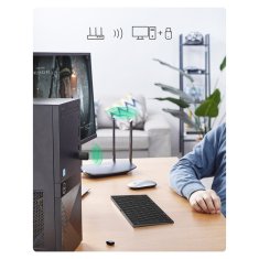 Ugreen Zunanja USB kartica za omrežje - WiFi 2,4 GHz / 5 GHz 11ac AC650 - črna