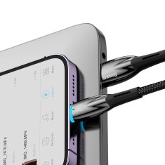 BASEUS Glimmer Series USB-A kabel za iPhone Lightning 480 Mb/s 2,4 A 2 m črn