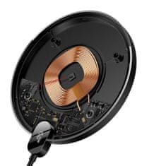BASEUS Indukcijski polnilnik Digital LED Display Gen 2 15W USB-C - črn