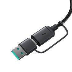Joyroom Brezžični magnetni polnilnik 15 W s kablom USB/USB-C, črn