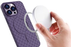 HURTEL Etui pokrowiec plecionka do iPhone 15 z MagSafe Woven Case czarny