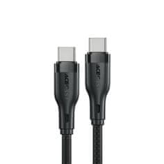 AceFast Kabel, fleksibilen kabel v opletu USB-C - USB-C 60 W 3 A 1,2 m - črn
