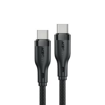 AceFast Kabel, fleksibilen kabel v opletu USB-C - USB-C 60 W 3 A 1,2 m - črn